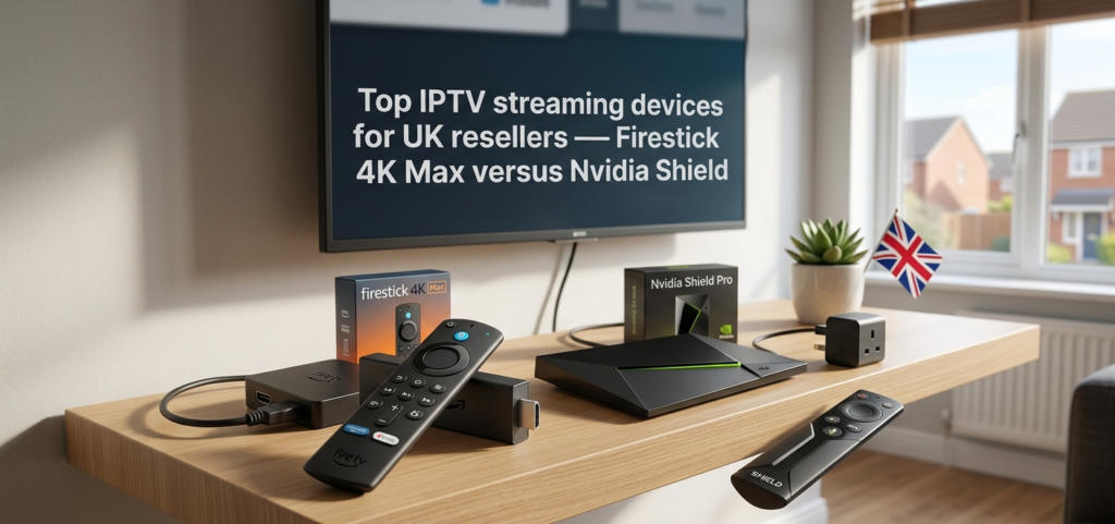 Top IPTV streaming devices for UK resellers — Firestick 4K Max versus Nvidia Shield
