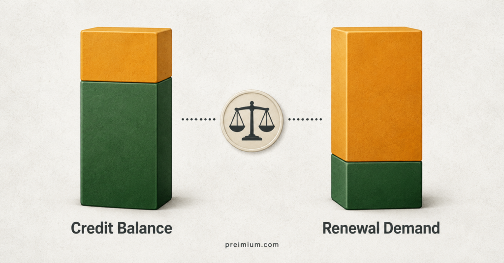 Credit Balance vs Renewal Demand