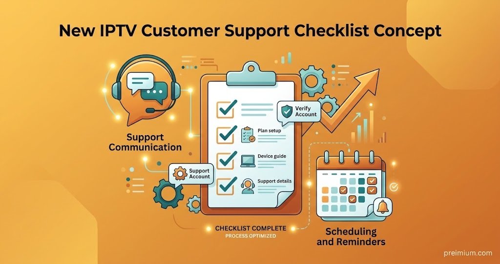 New IPTV Customer Support Checklist Concept