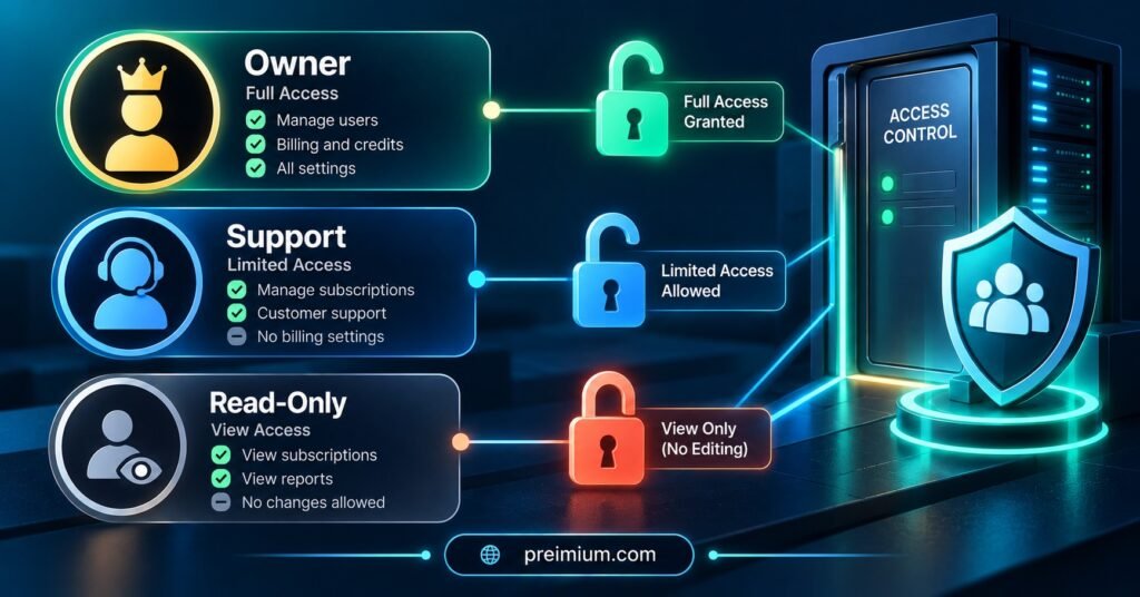 Role Badges and Access Gates for an IPTV Reseller Team
